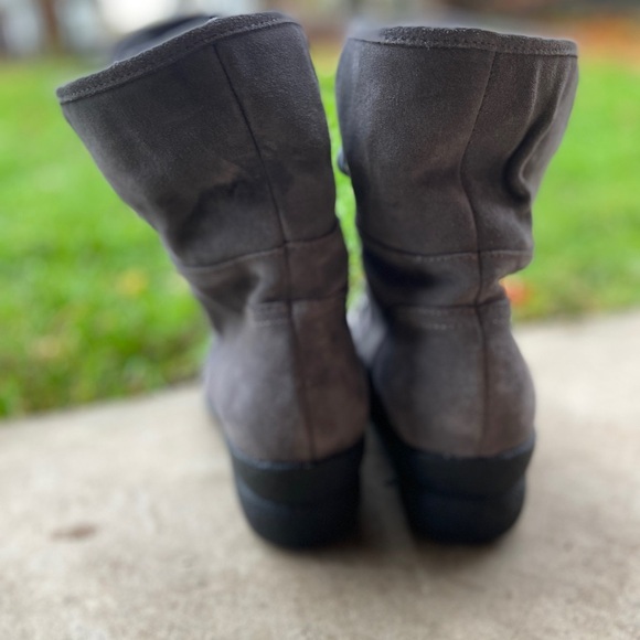 Hush Puppies Brown Suede Lace Up Wedge Boots Wave Reflex Sole Women's US Size 8 - Picture 3 of 12